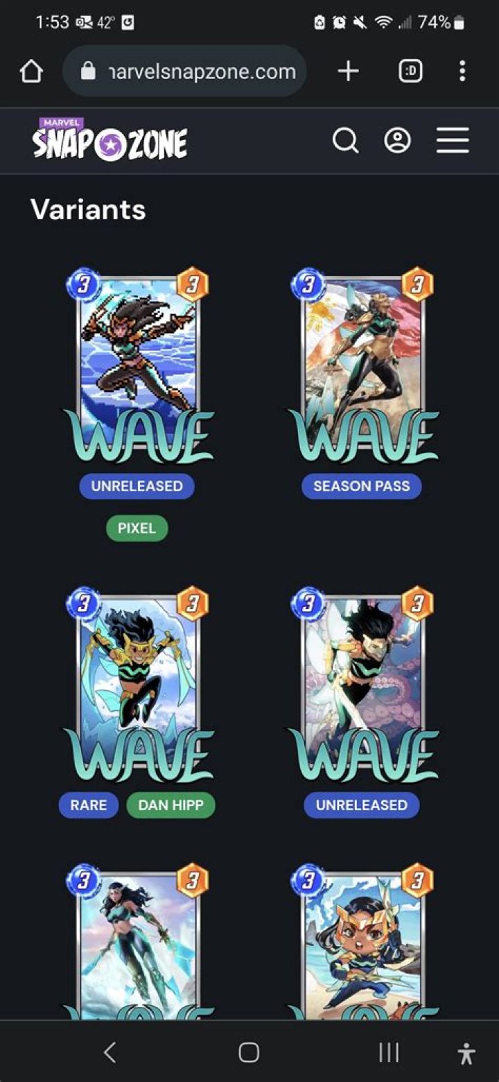Wave Variants Marvel Snap